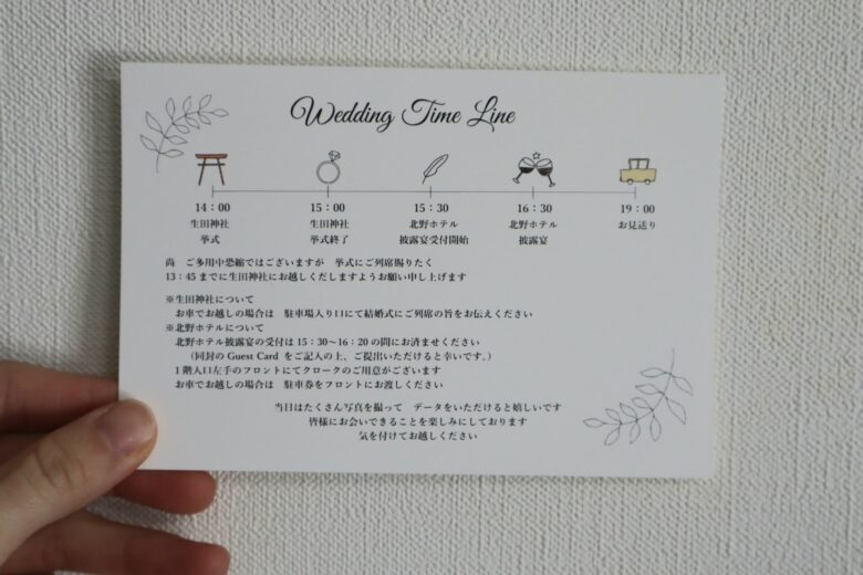 招待状に同封 テンプレートを使わないウェディングタイムラインの作り方 Naosuke Blog