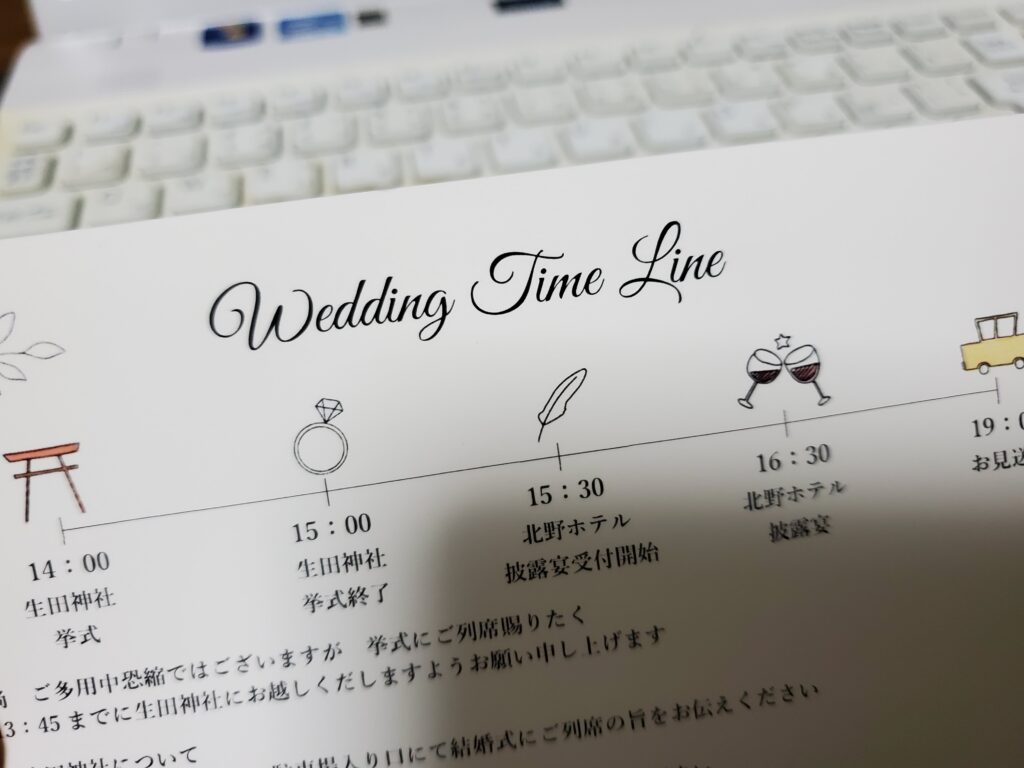 招待状に同封 テンプレートを使わないウェディングタイムラインの作り方 Naosuke Blog